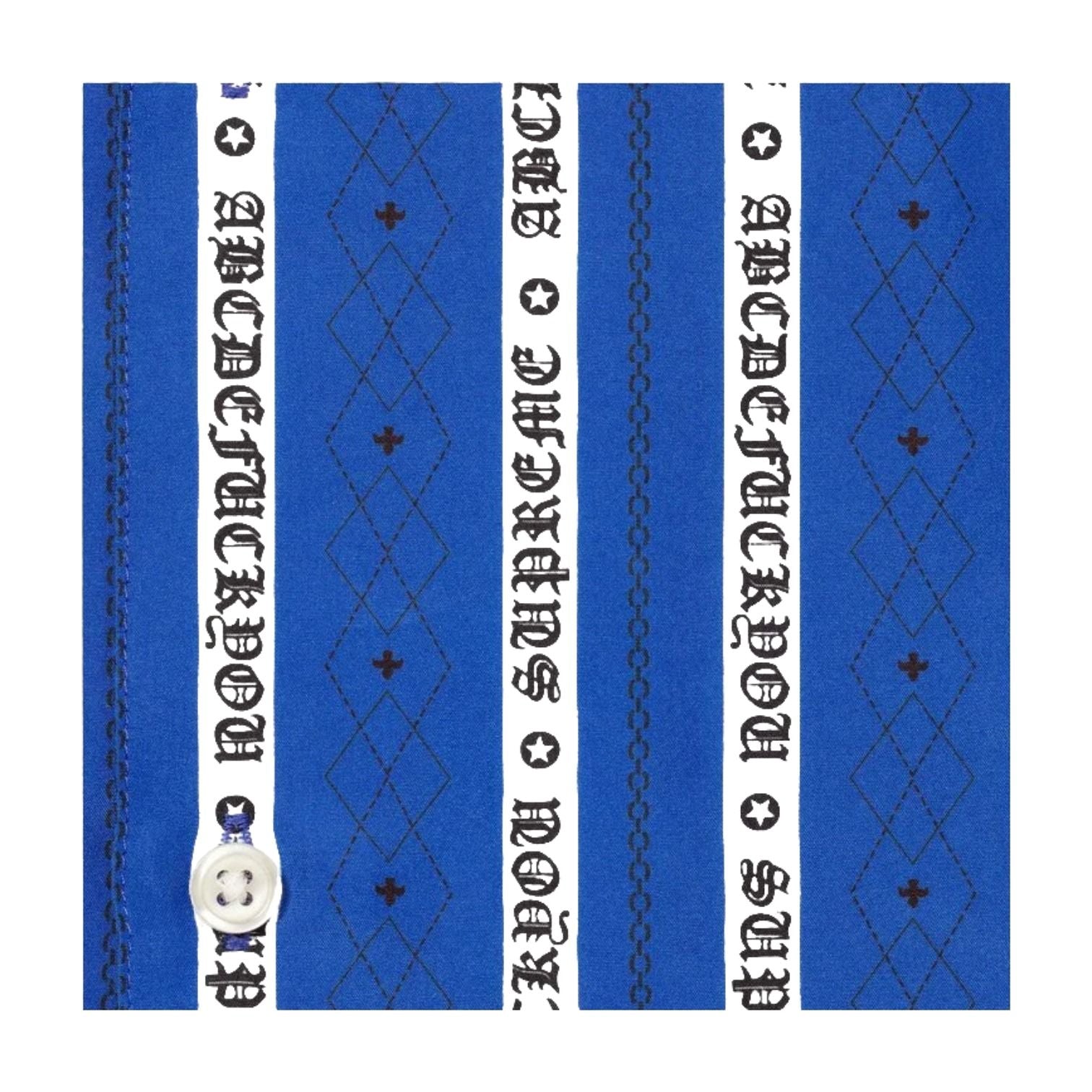 Supreme SS26 Old English Stripe Silk S/S Shirt 'Blue' SUP-SS26-299-BLU