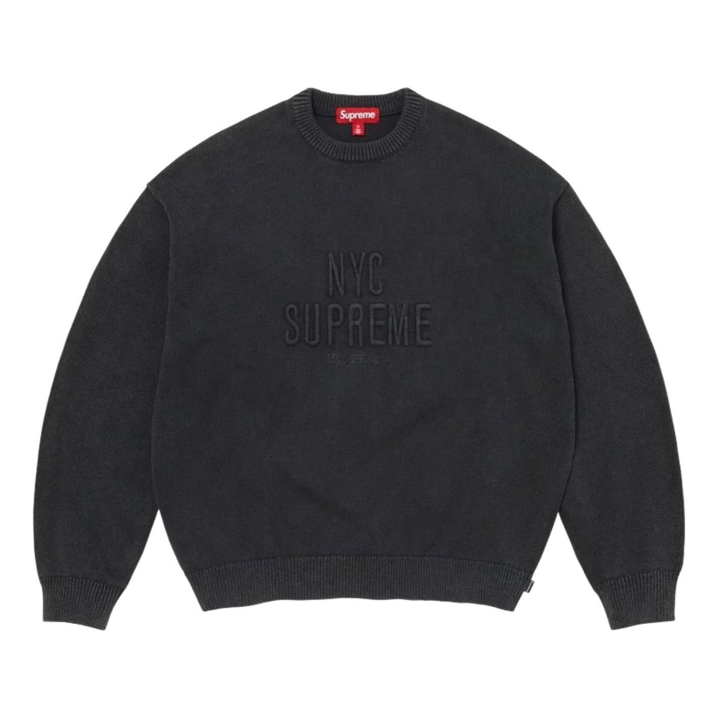 Supreme SS26 Overdyed Raised Sweater 'Black' SUP-SS26-217-BLK