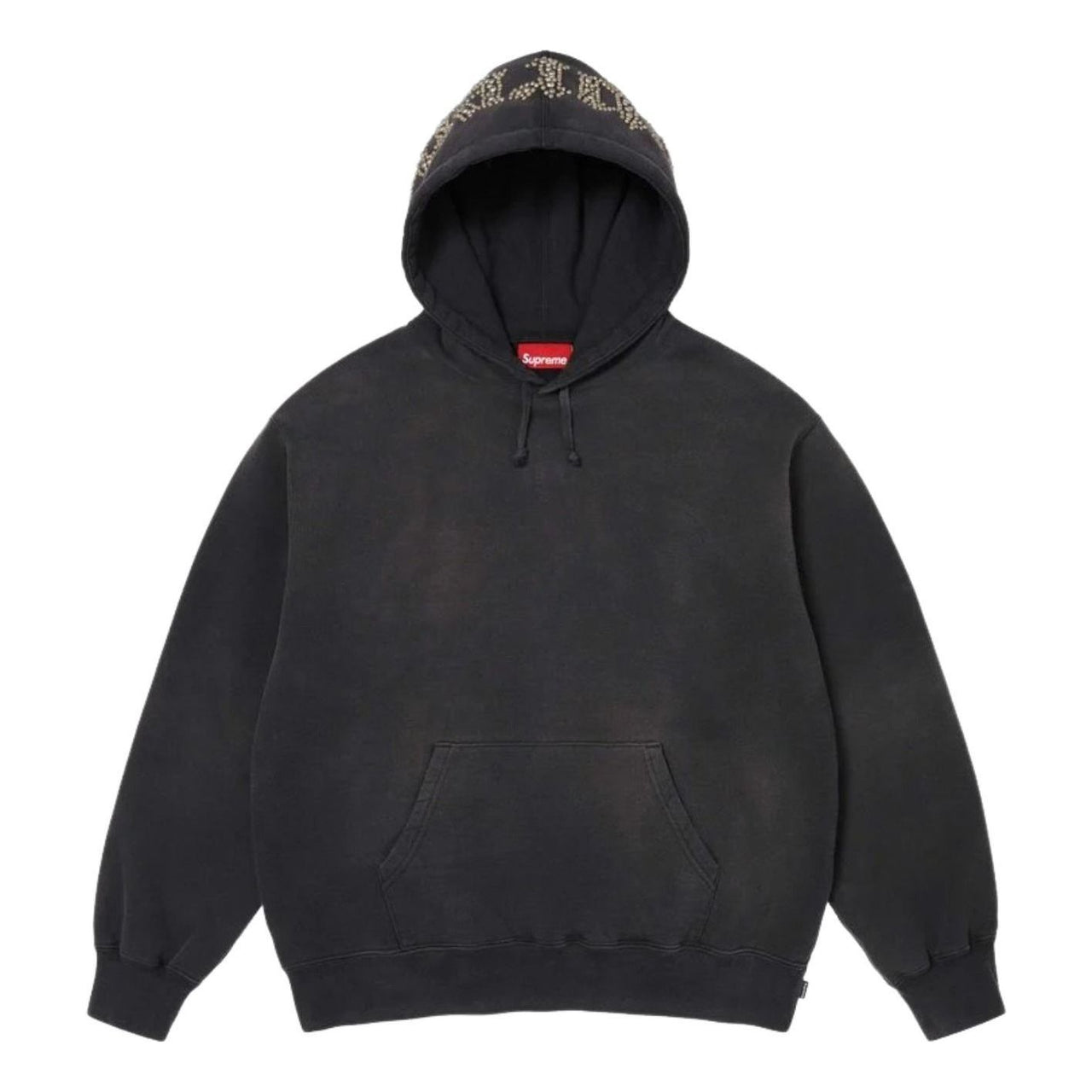 Supreme SS26 Overdyed Studded Hooded Sweatshirt 'Black' SUP-SS26-154-BLK