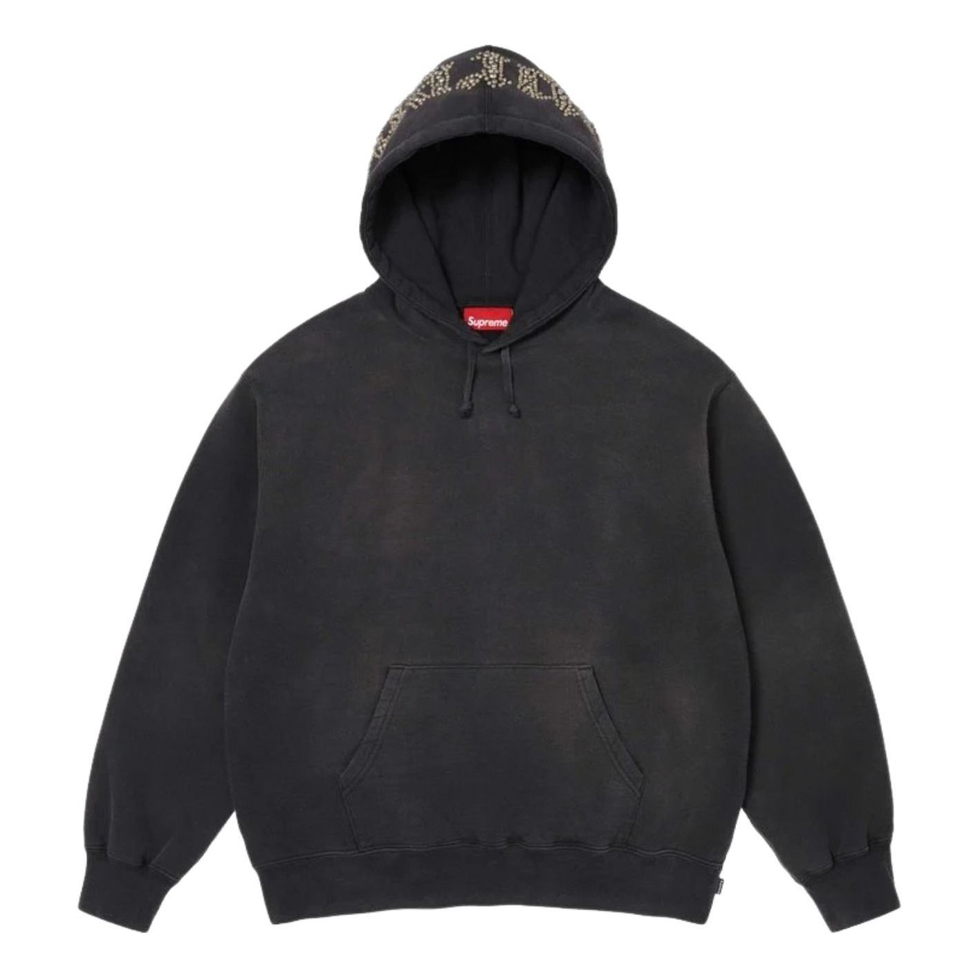 Supreme SS26 Overdyed Studded Hooded Sweatshirt 'Black' SUP-SS26-154-BLK