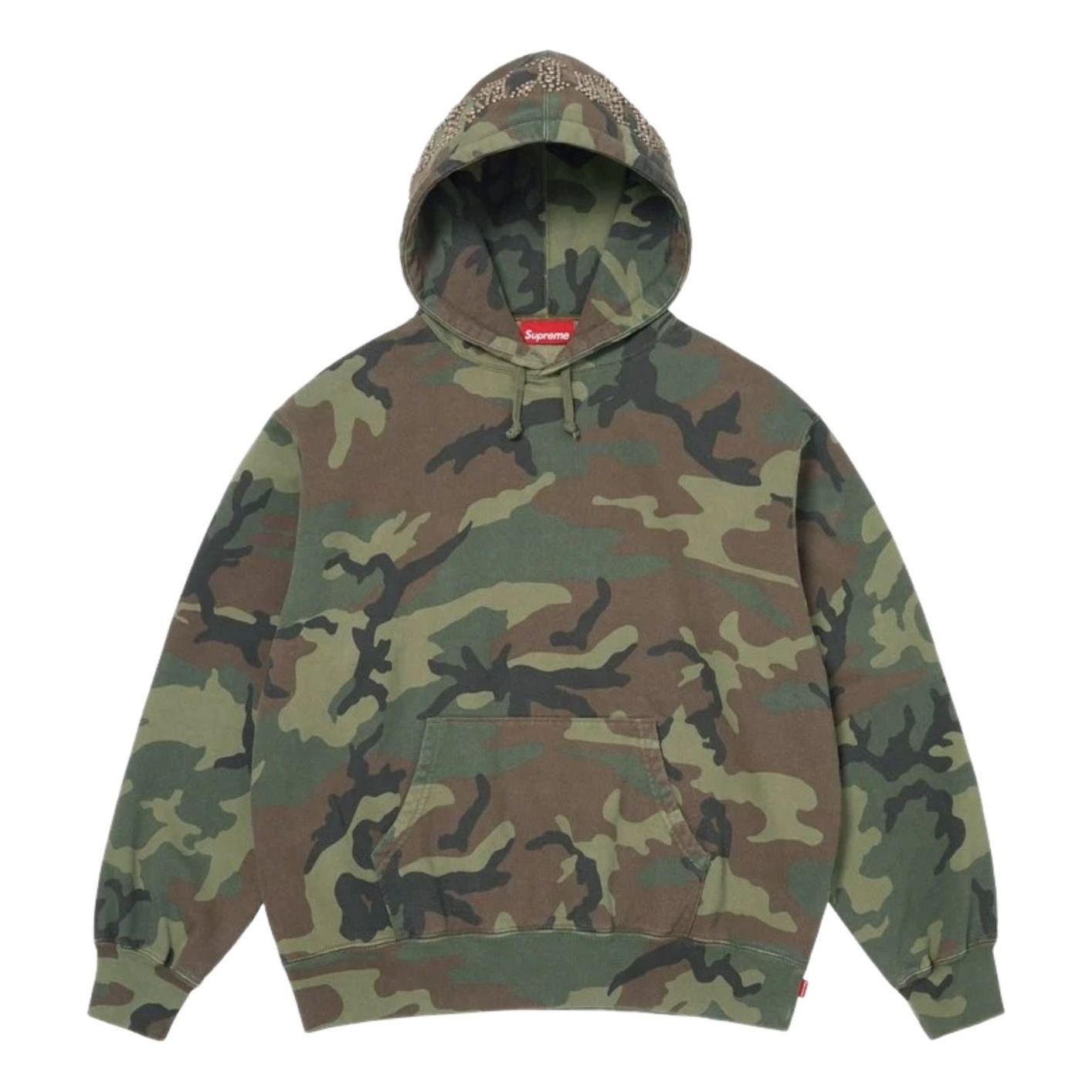 Supreme SS26 Overdyed Studded Hooded Sweatshirt 'Woodland Camo' SUP-SS26-154-CAM