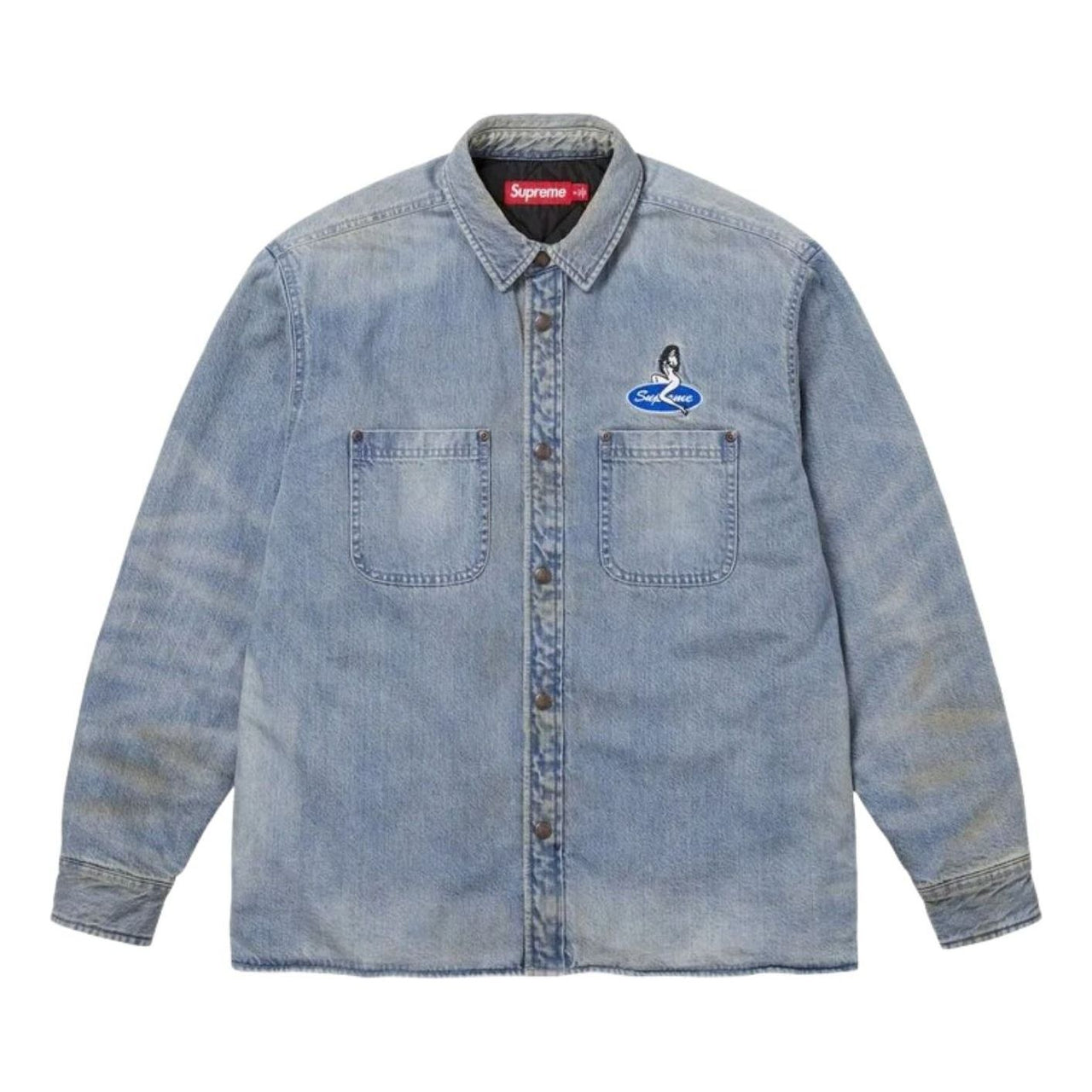 Supreme SS26 Quilted Lined Denim Snap Shirt 'Dirty Indigo' SUP-SS26-057-DRTYIND
