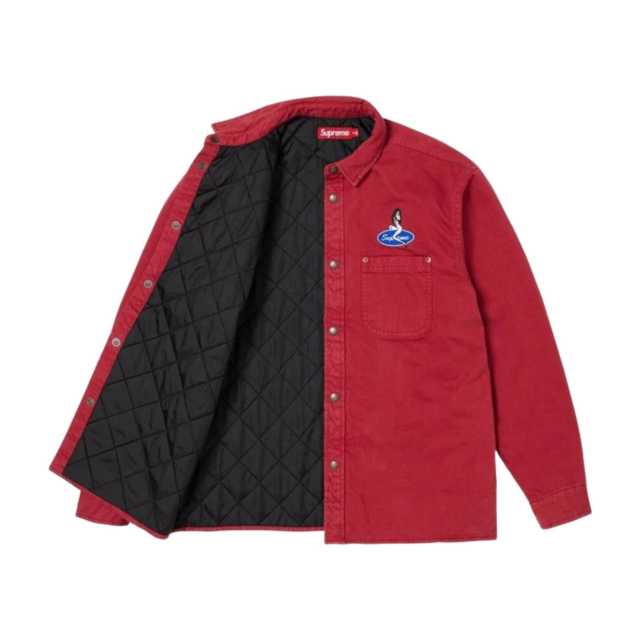 Supreme SS26 Quilted Lined Denim Snap Shirt 'Red' SUP-SS26-057-RED