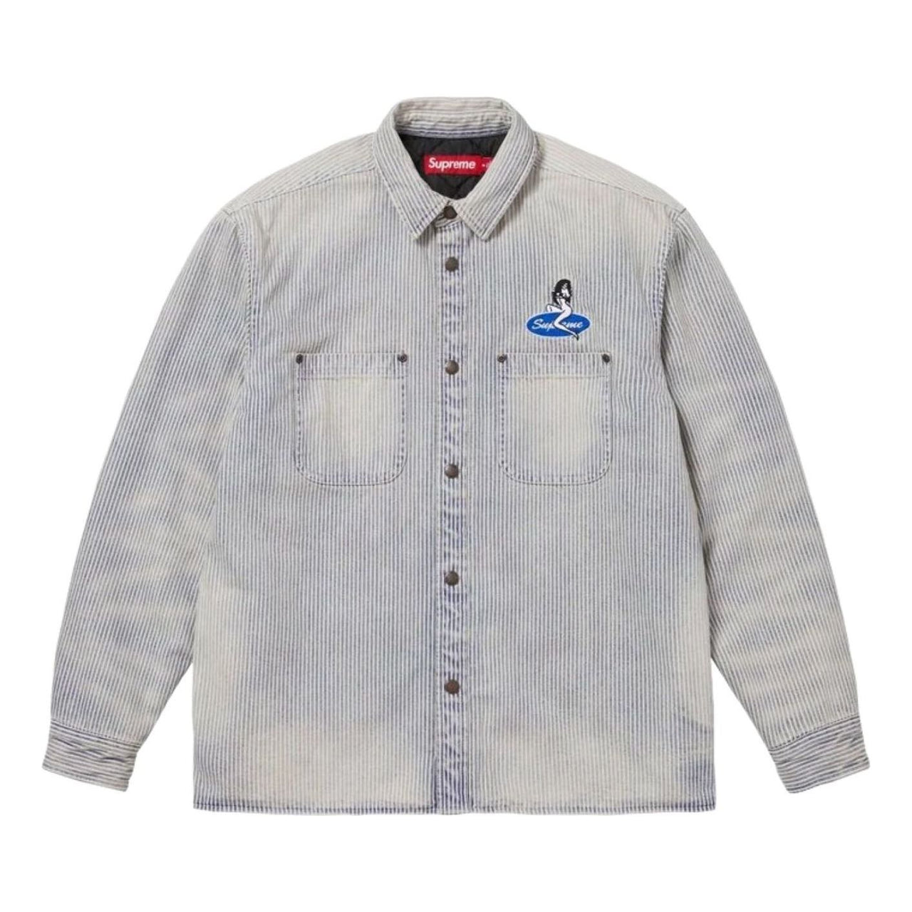 Supreme SS26 Quilted Lined Denim Snap Shirt 'Stripe' SUP-SS26-057-STRP