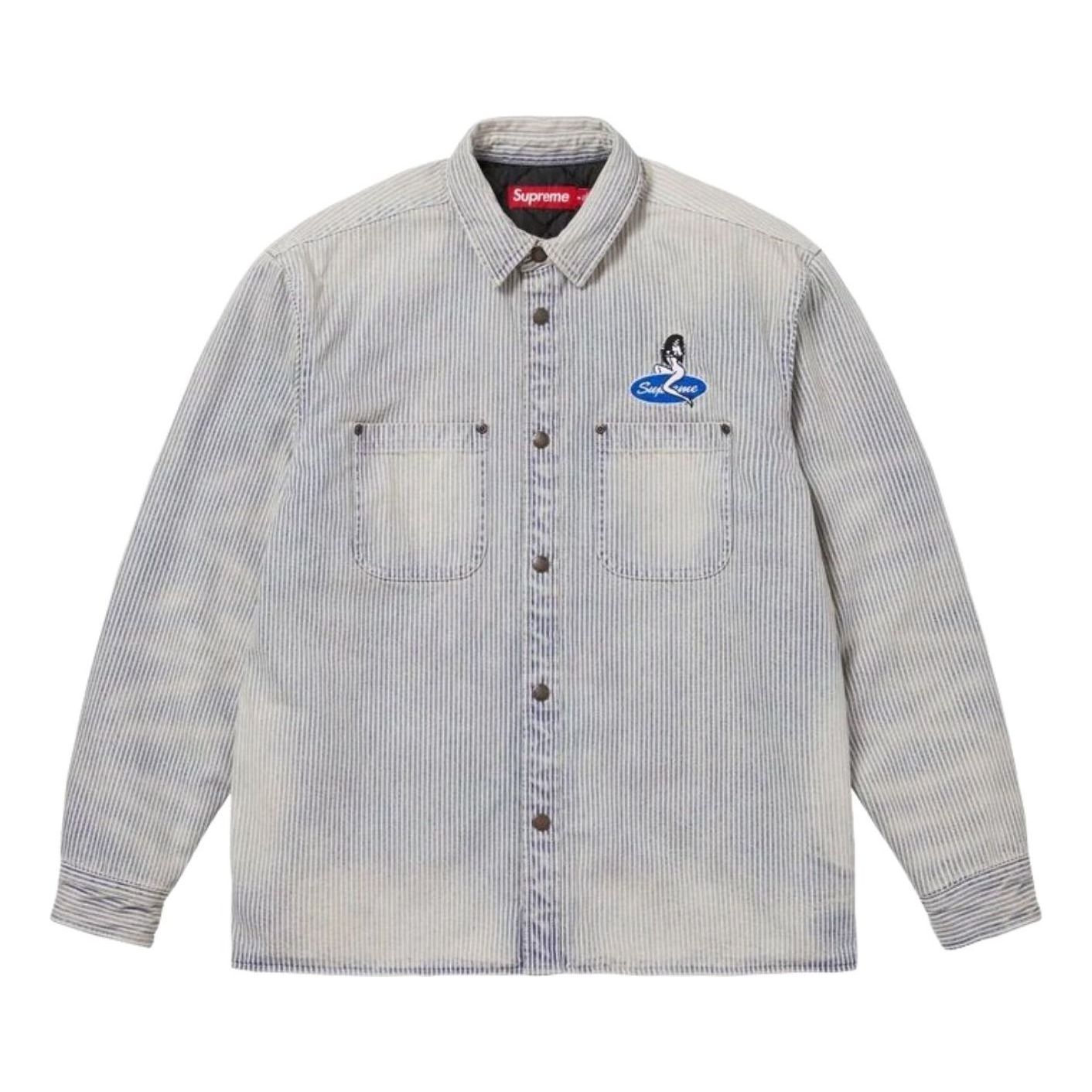 Supreme SS26 Quilted Lined Denim Snap Shirt 'Stripe' SUP-SS26-057-STRP