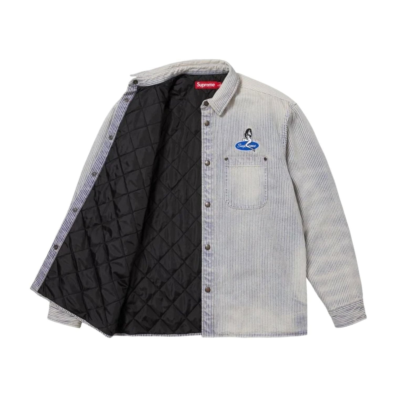 Supreme SS26 Quilted Lined Denim Snap Shirt 'Stripe' SUP-SS26-057-STRP