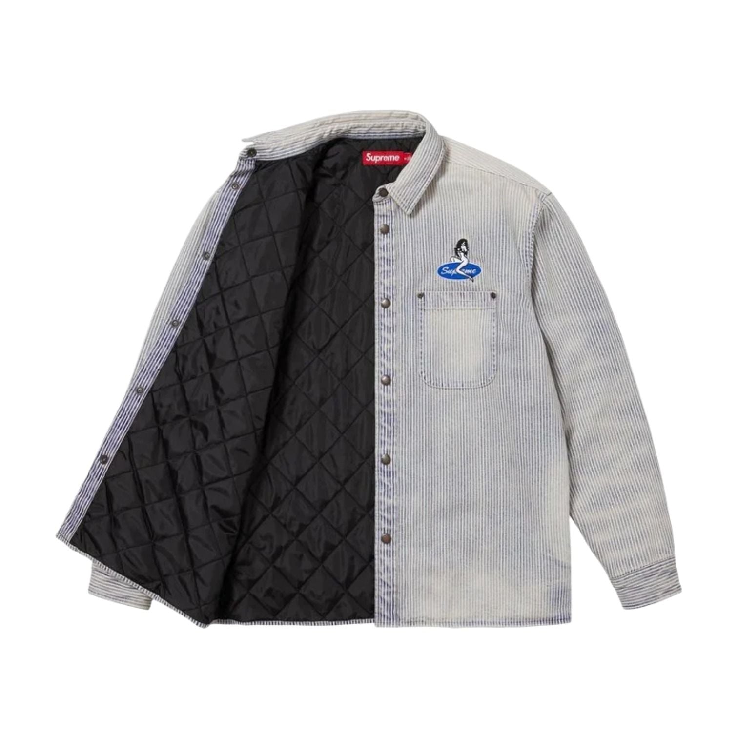 Supreme SS26 Quilted Lined Denim Snap Shirt 'Stripe' SUP-SS26-057-STRP