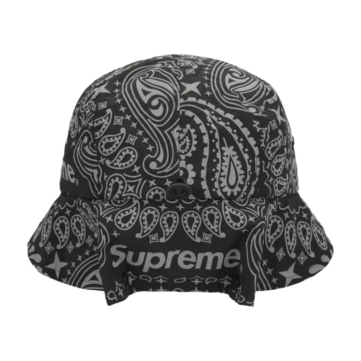 Supreme SS26 Reflective Bandana Sunshield Camp Cap 'Black' SUP-SS26-1048-BLK