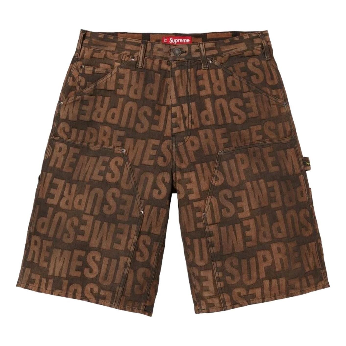 Supreme SS26 Repeat Jacquard Double Knee Denim Short 'Dark Brown' SUP-SS26-265-BRN