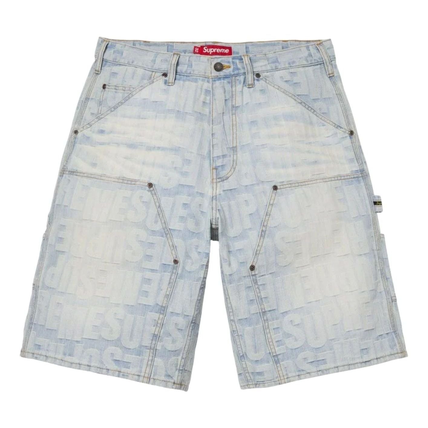 Supreme SS26 Repeat Jacquard Double Knee Denim Short 'Light Washed Indigo' SUP-SS26-265-IDG