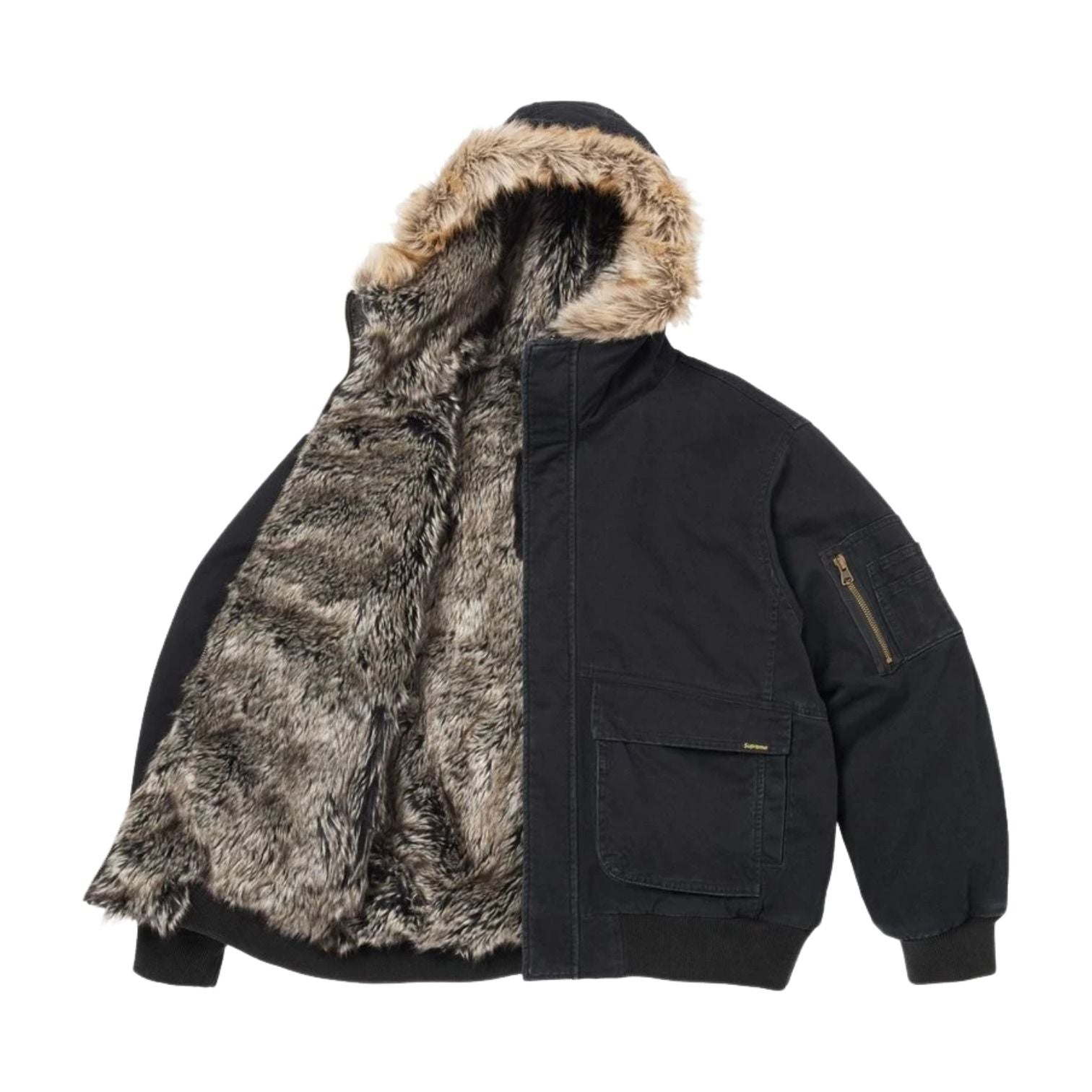 Supreme SS26 Reversible Faux Fur Hooded Work Jacket 'Black' SUP-SS26-004-BLK