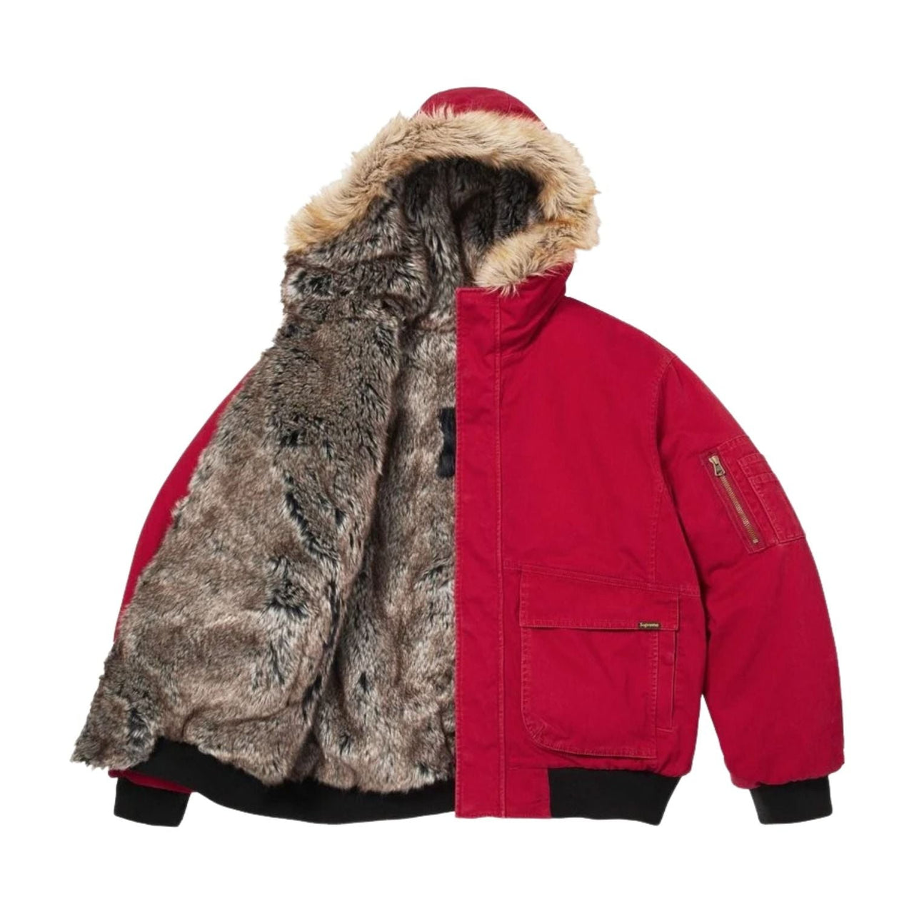 Supreme SS26 Reversible Faux Fur Hooded Work Jacket 'Red' SUP-SS26-004-RED