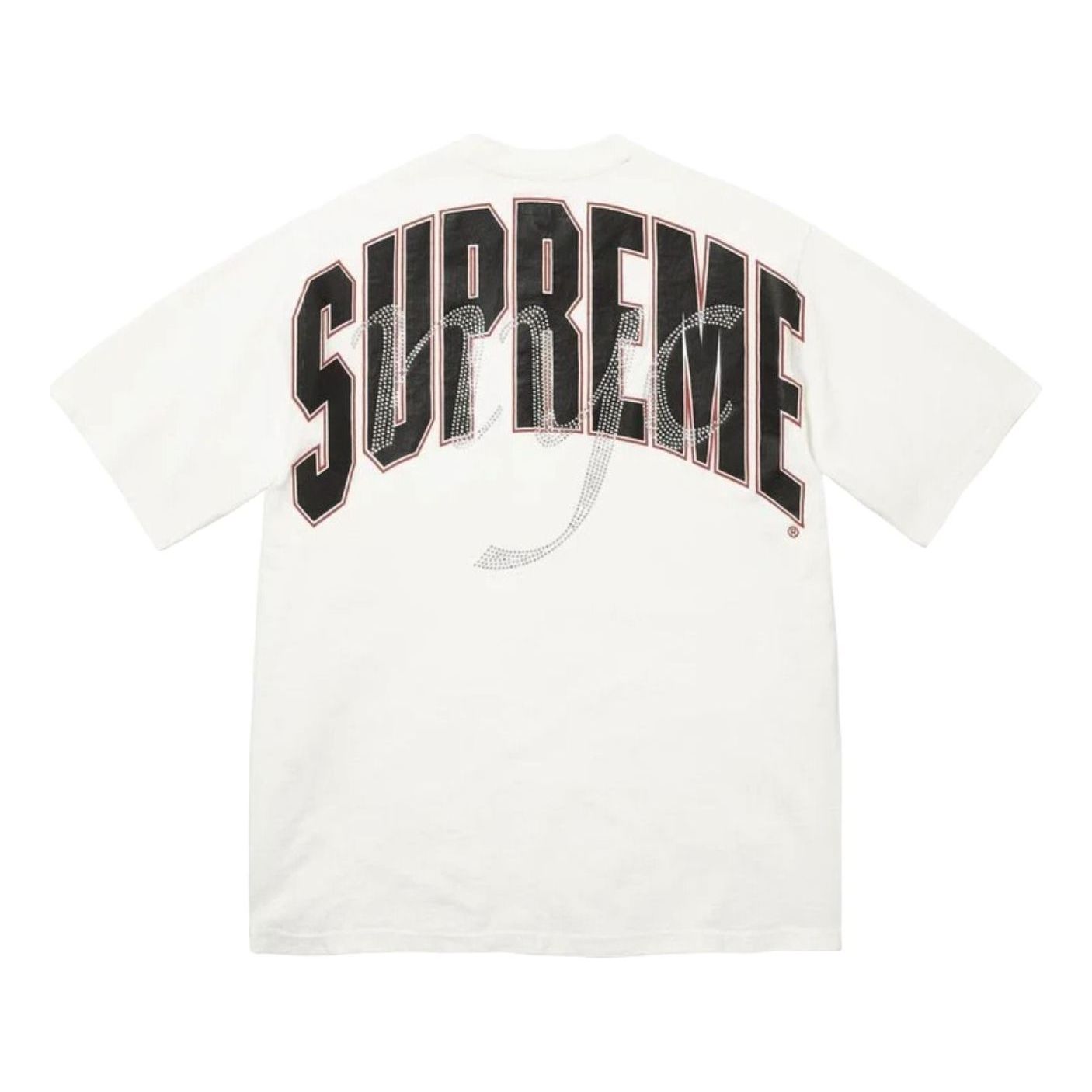 Supreme SS26 Rhinestone Script S/S T-Shirt 'White' SUP-SS26-324-WHT