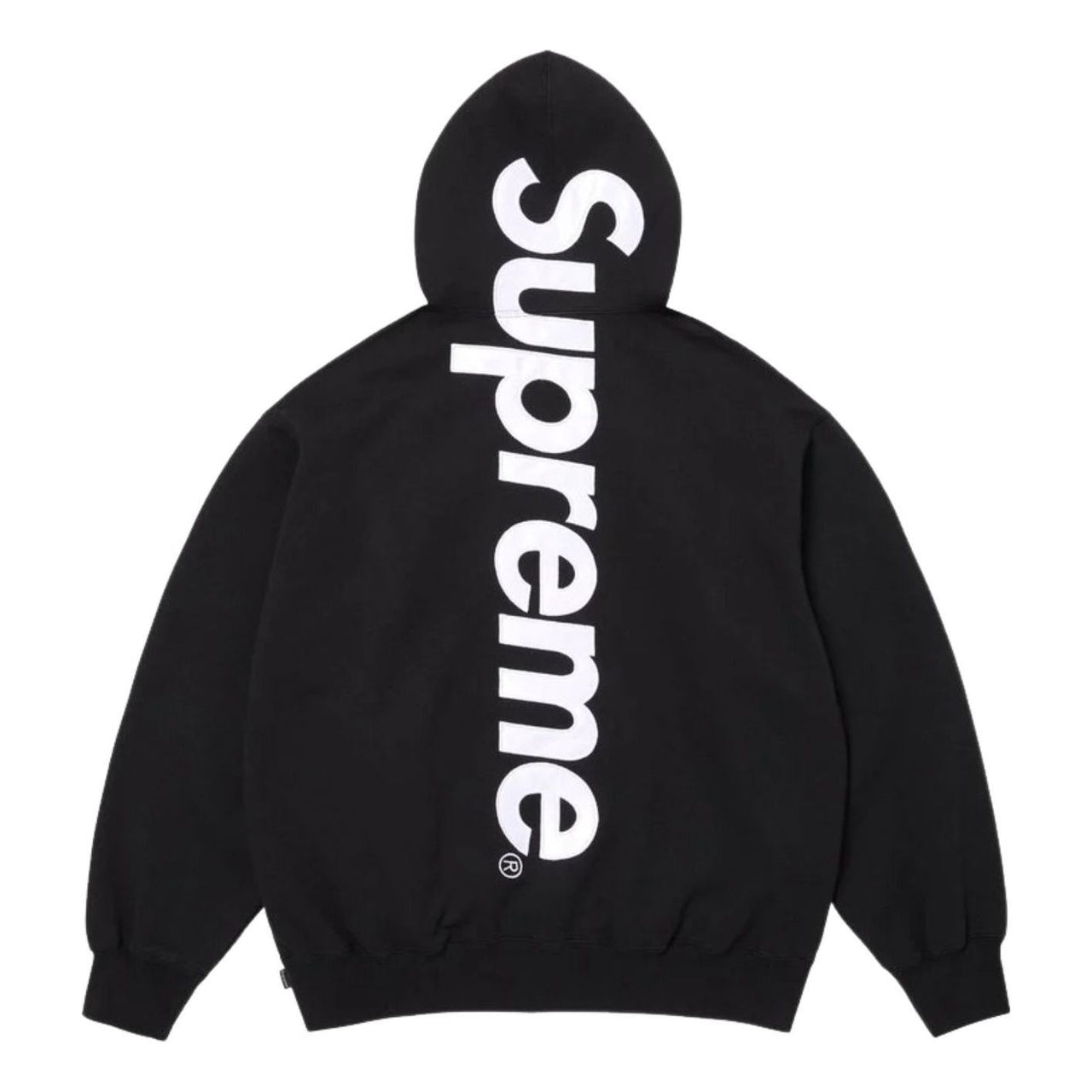 Supreme SS26 Satin Appliqué Hooded Sweatshirt 'Black' SUP-SS26-191-BLK