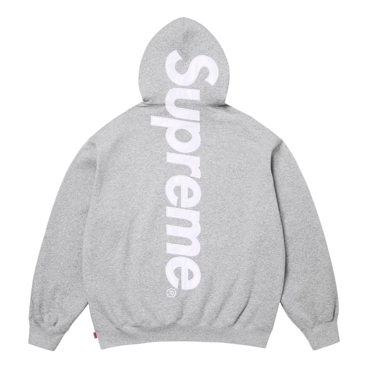 Supreme SS26 Satin Appliqué Hooded Sweatshirt 'Heather Grey' SUP-SS26-191-GRY