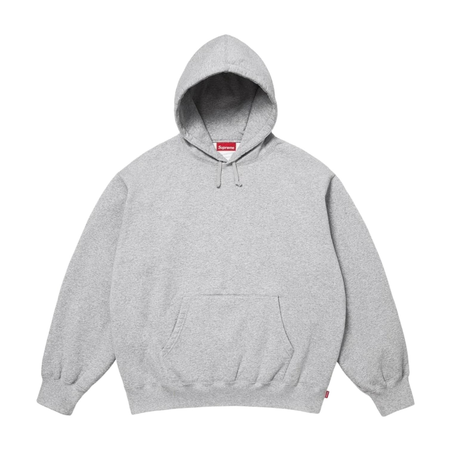 Supreme SS26 Satin Appliqué Hooded Sweatshirt 'Heather Grey' SUP-SS26-191-GRY