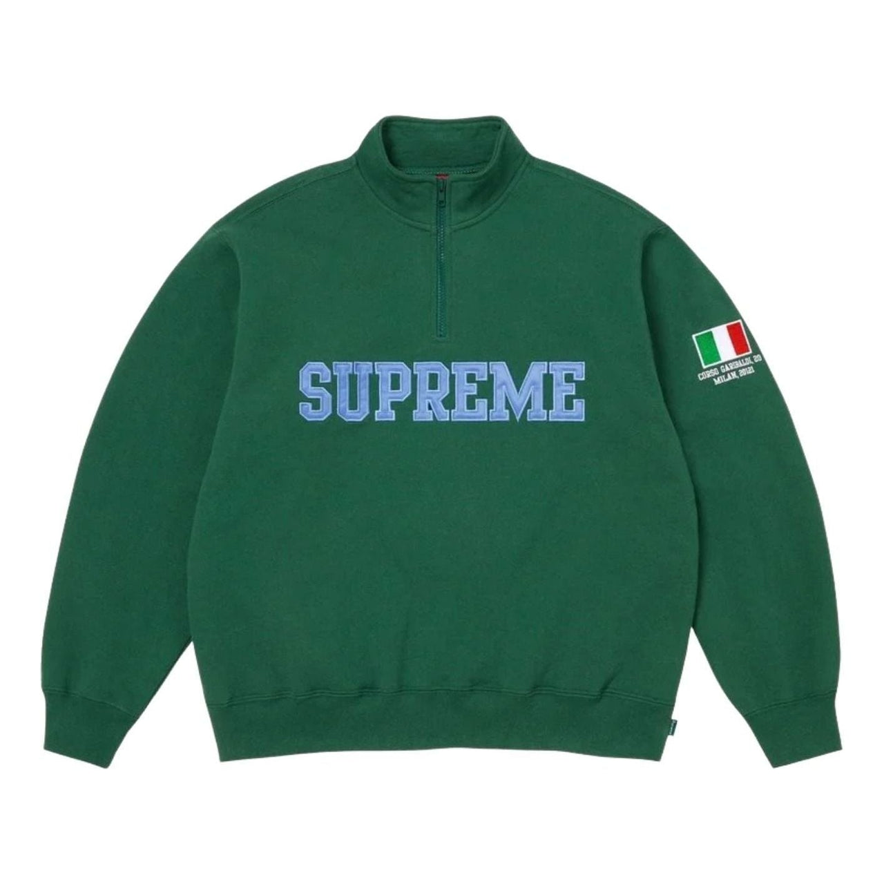 Supreme SS26 Shop Flag Half Zip Pullover 'Dark Green-Milan' SUP-SS26-006-DRKGRN
