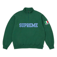 Supreme SS26 Shop Flag Half Zip Pullover 'Dark Green-Milan' SUP-SS26-006-DRKGRN