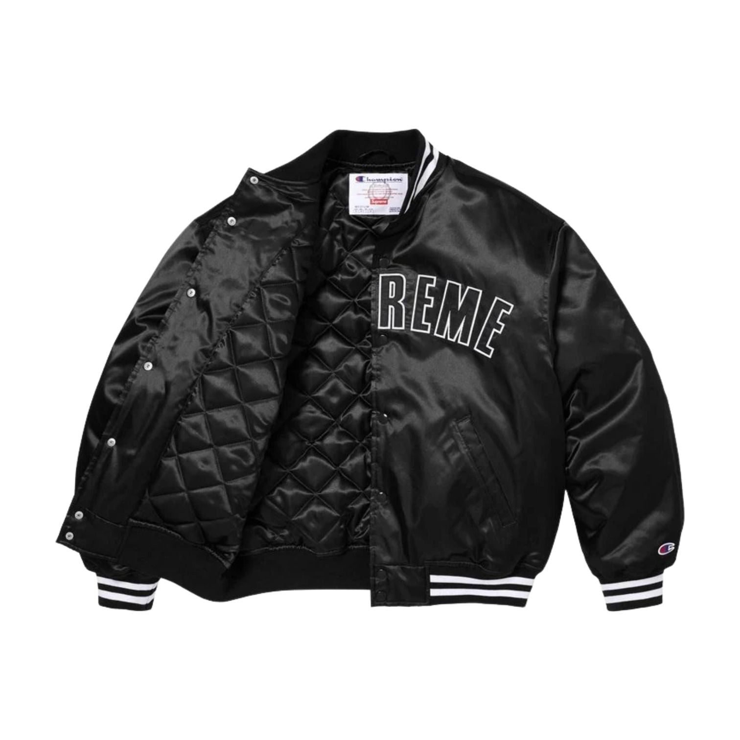 Supreme x Champion SS26 Satin Varsity Jacket 'Black' SUP-SS26-170-BLK