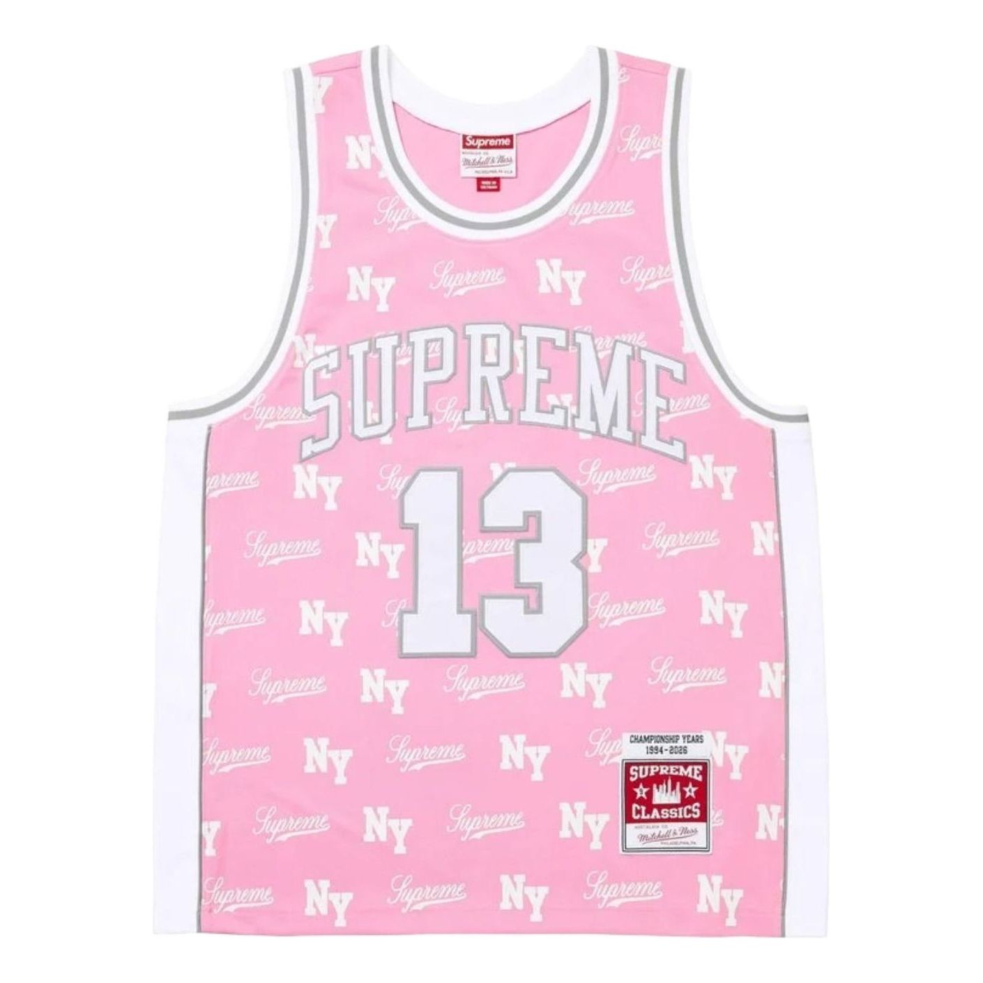 Supreme x Mitchell & Ness SS26 Monogram Basketball Jersey 'Pink' SUP-SS26-220-PNK