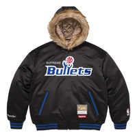 Supreme x Mitchell & Ness SS26 Teams Hooded Satin Varsity Jacket 'Black' SUP-SS26-285-BLK