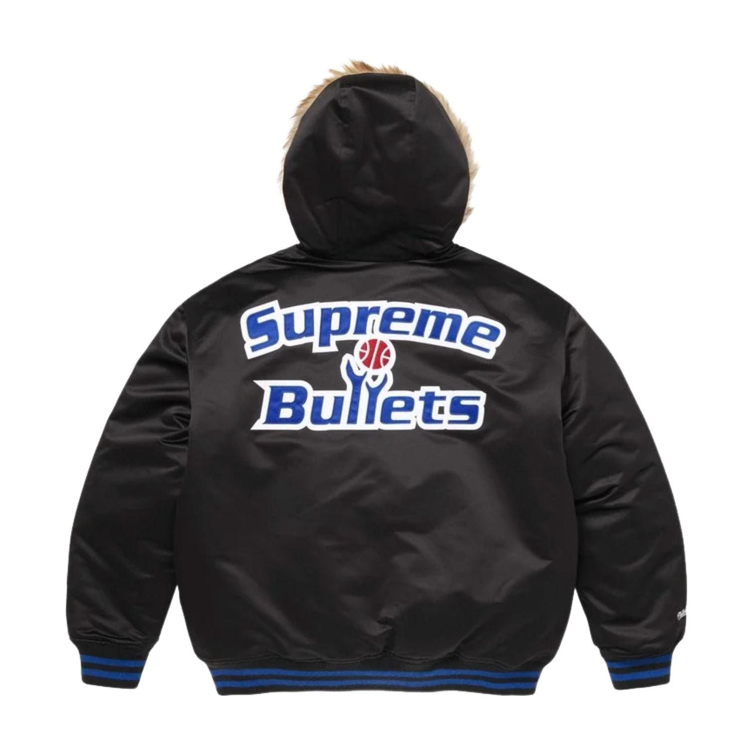 Supreme x Mitchell & Ness SS26 Teams Hooded Satin Varsity Jacket 'Black' SUP-SS26-285-BLK