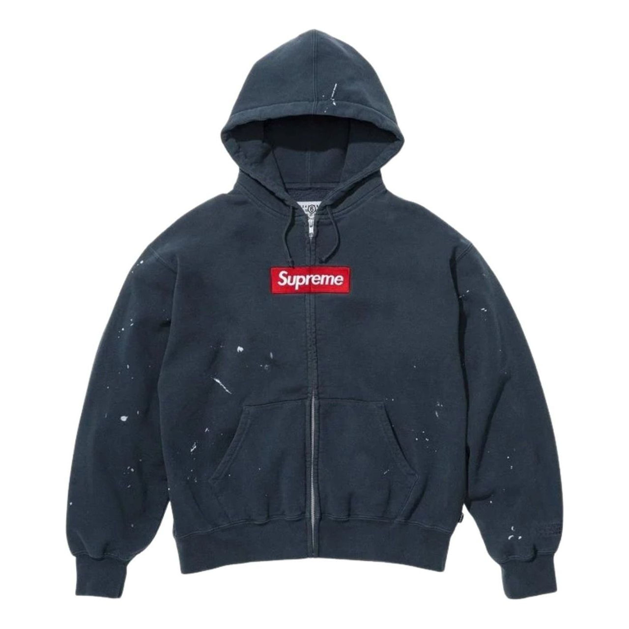 Supreme x MM6 Maison Margiela Box Logo Zip Up Hooded Sweatshirt 'Navy' SUP-SS26-100-NVY
