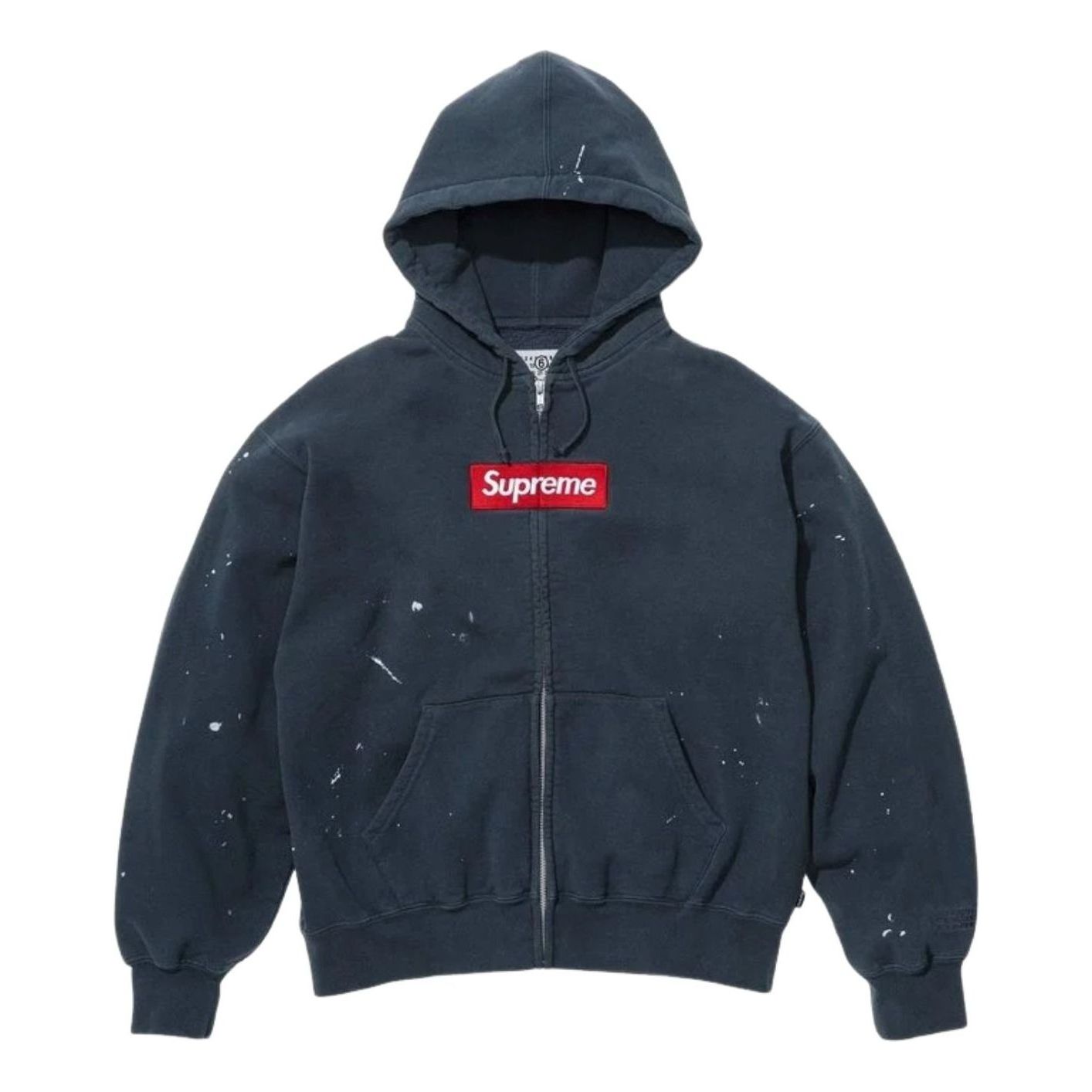 Supreme x MM6 Maison Margiela Box Logo Zip Up Hooded Sweatshirt 'Navy' SUP-SS26-100-NVY