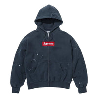 Supreme x MM6 Maison Margiela Box Logo Zip Up Hooded Sweatshirt 'Navy' SUP-SS26-100-NVY