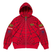 Supreme x Vanson Leathers SS26 Spider-Man Zip Up Hooded Sweatshirt 'Red' SUP-SS26-301-RED