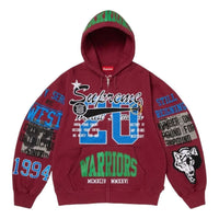 Supreme SS26 Warriors Appliqué Zip Up Hooded Sweatshirt 'Cardinal' SUP-SS26-212-RED