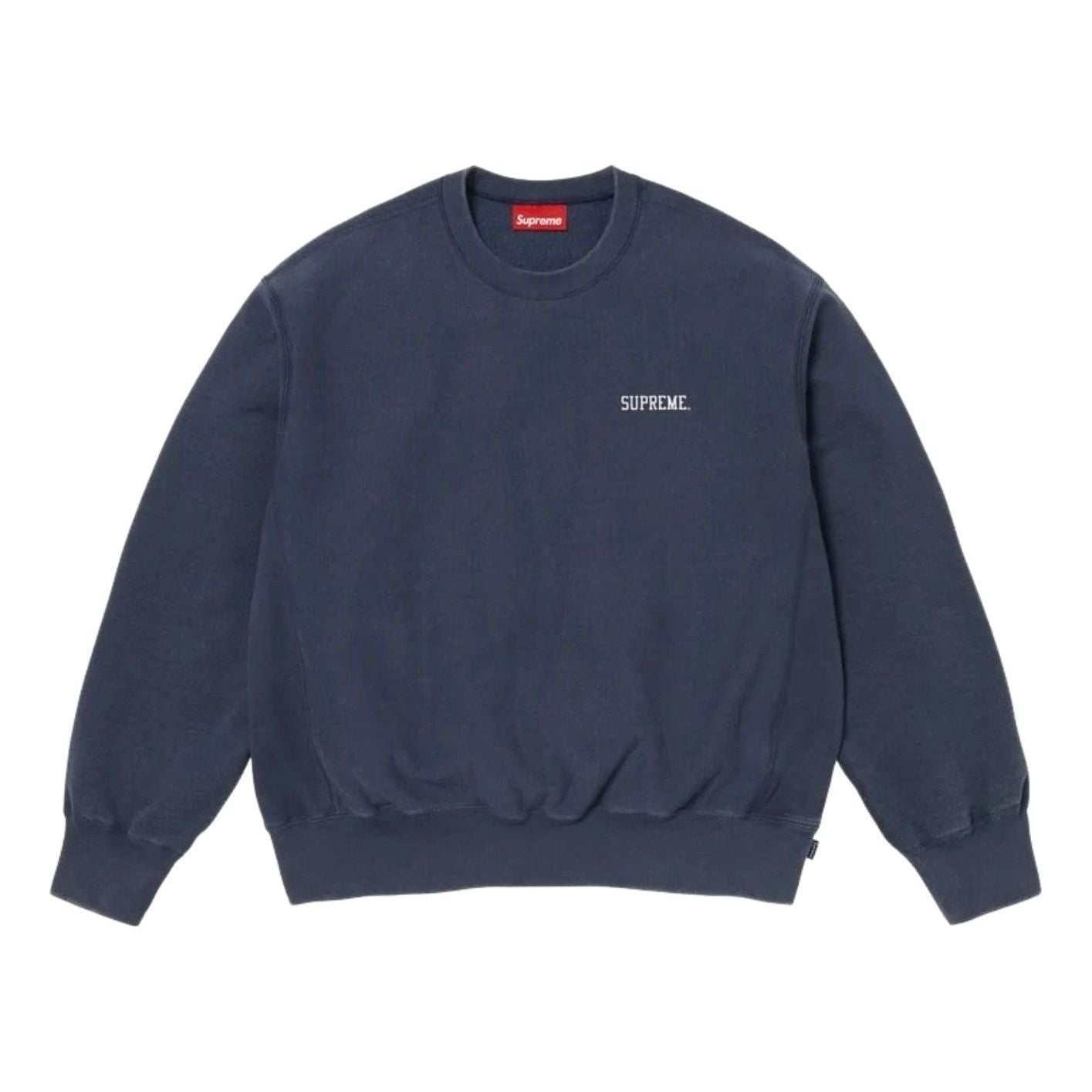 Supreme SS26 Washed Crewneck 'Navy' SUP-SS26-304-NVY