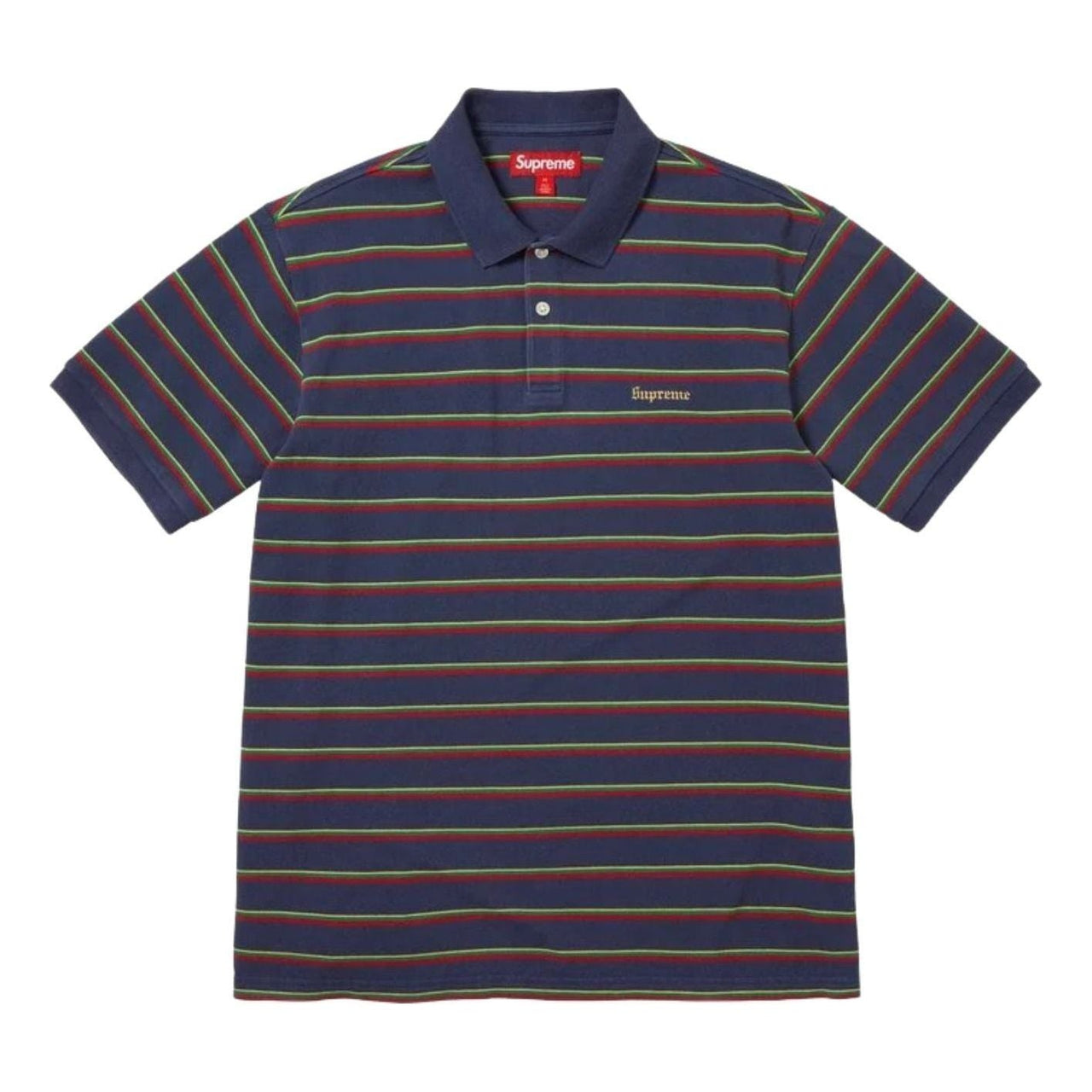 Supreme SS26 Washed Stripe Polo 'Navy' SUP-SS26-058-NVY