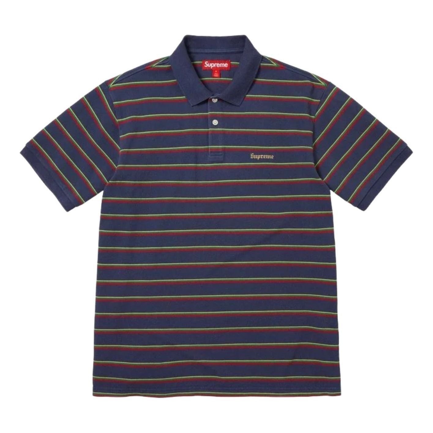 Supreme SS26 Washed Stripe Polo 'Navy' SUP-SS26-058-NVY