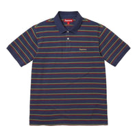 Supreme SS26 Washed Stripe Polo 'Navy' SUP-SS26-058-NVY