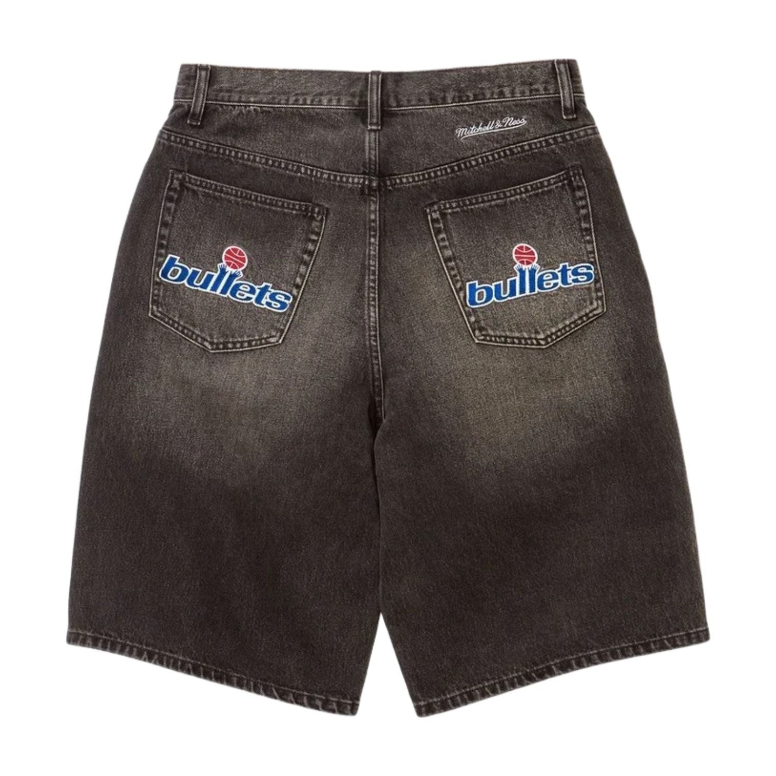 Supreme x Mitchell & Ness SS26 Washington Bullets Baggy Denim Short 'Washed Black' SUP-SS26-280