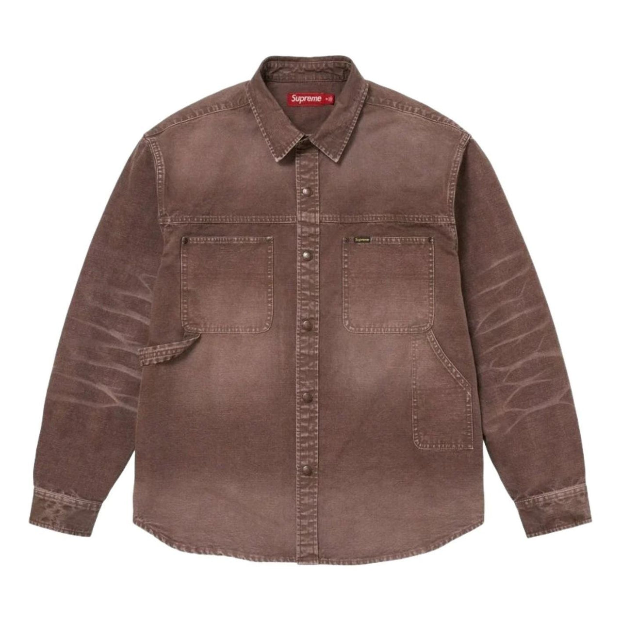 Supreme SS26 Worn Snap Painter Shirt 'Brown' SUP-SS26-125-BRN