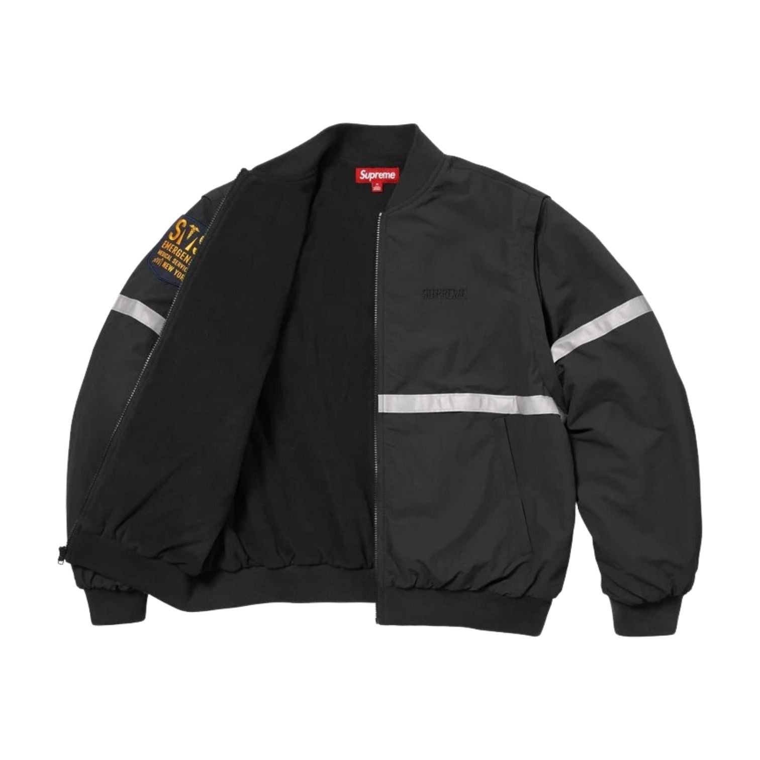 Supreme SS26 Zip-Off Sleeve Reflective Stripe Jacket 'Black' SUP-SS26-137-BLK