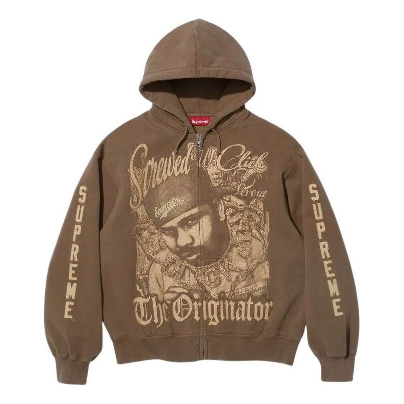 Supreme x DJ Screw SS26 Zip Up Hooded Sweatshirt 'Brown' SUP-SS26-145-BRN