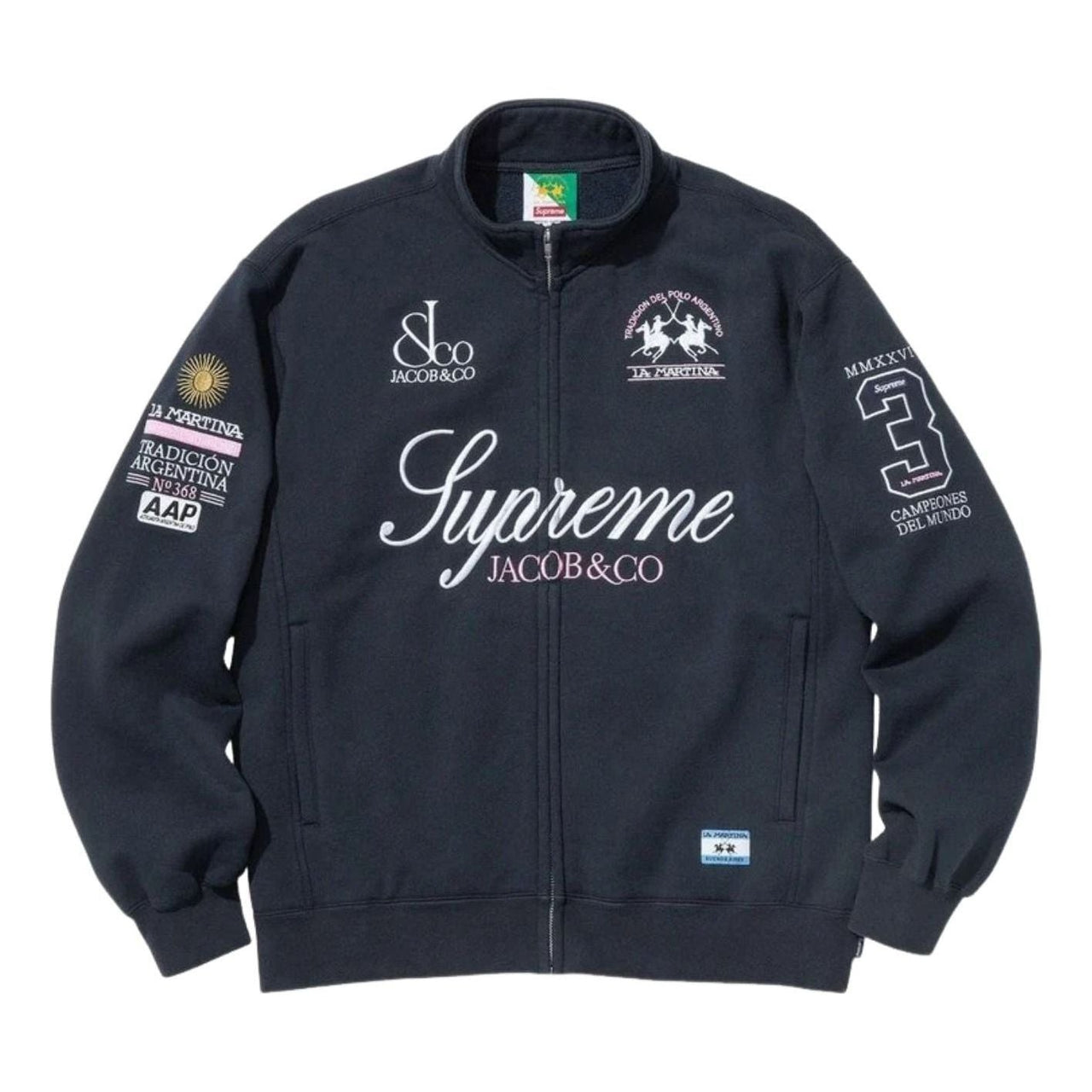 Supreme x La Martina SS26 Zip Up Sweatshirt 'Navy' SUP-SS26-318-NVY
