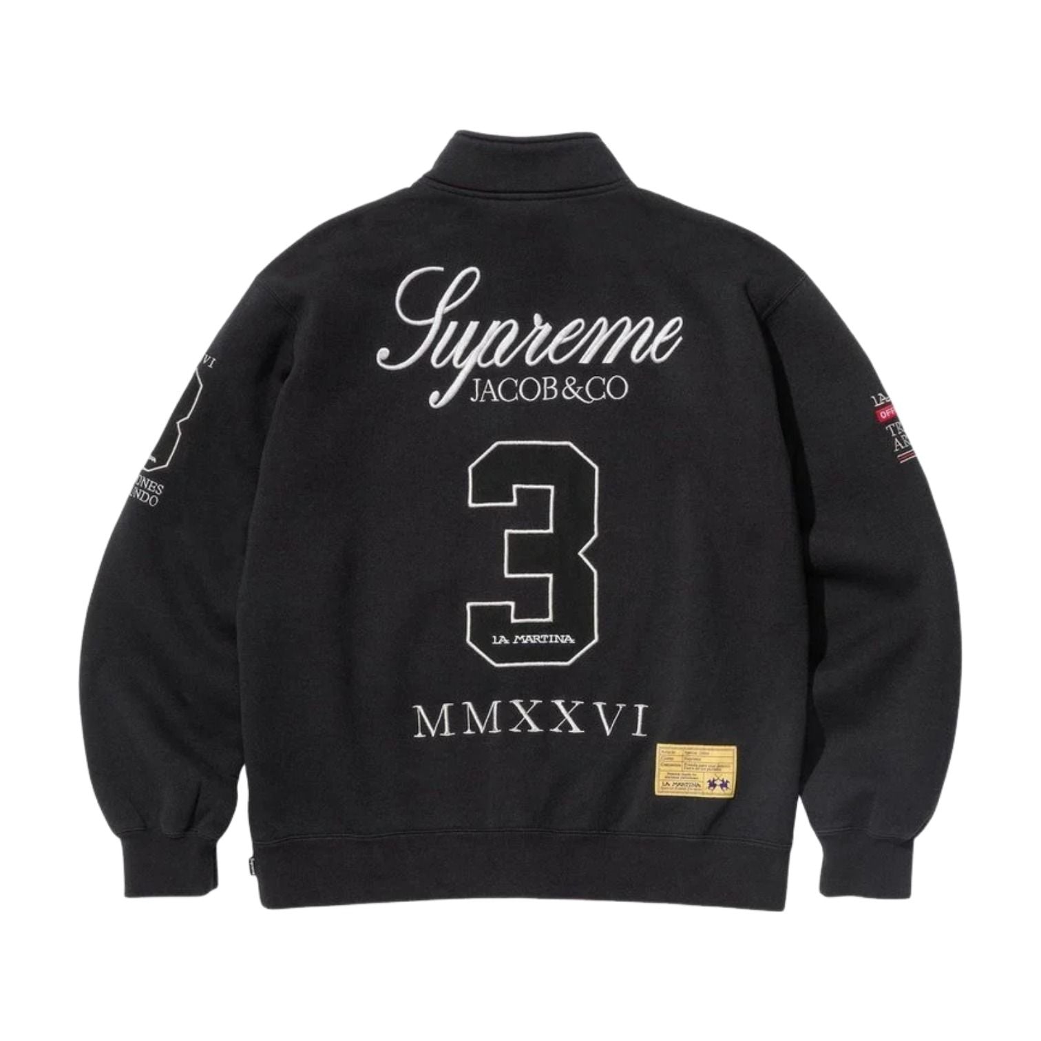 Supreme x La Martina SS26 Zip Up Sweatshirt 'Black' SUP-SS26-318-BLK
