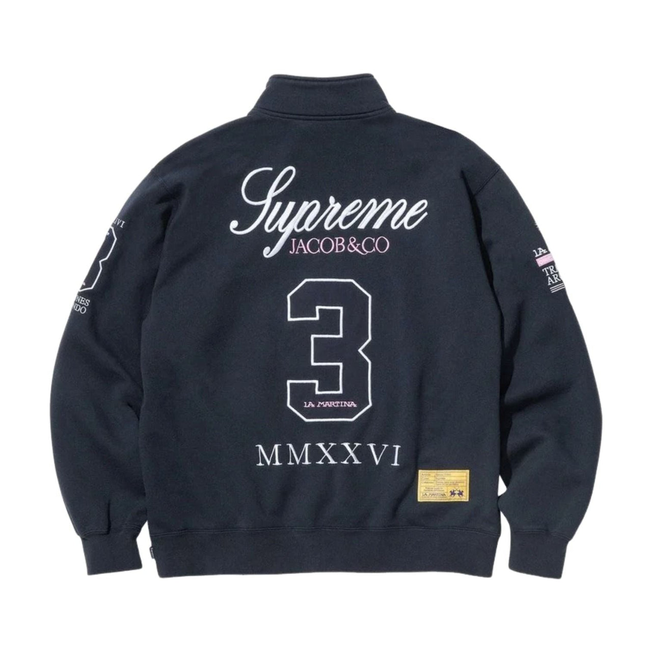 Supreme x La Martina SS26 Zip Up Sweatshirt 'Navy' SUP-SS26-318-NVY