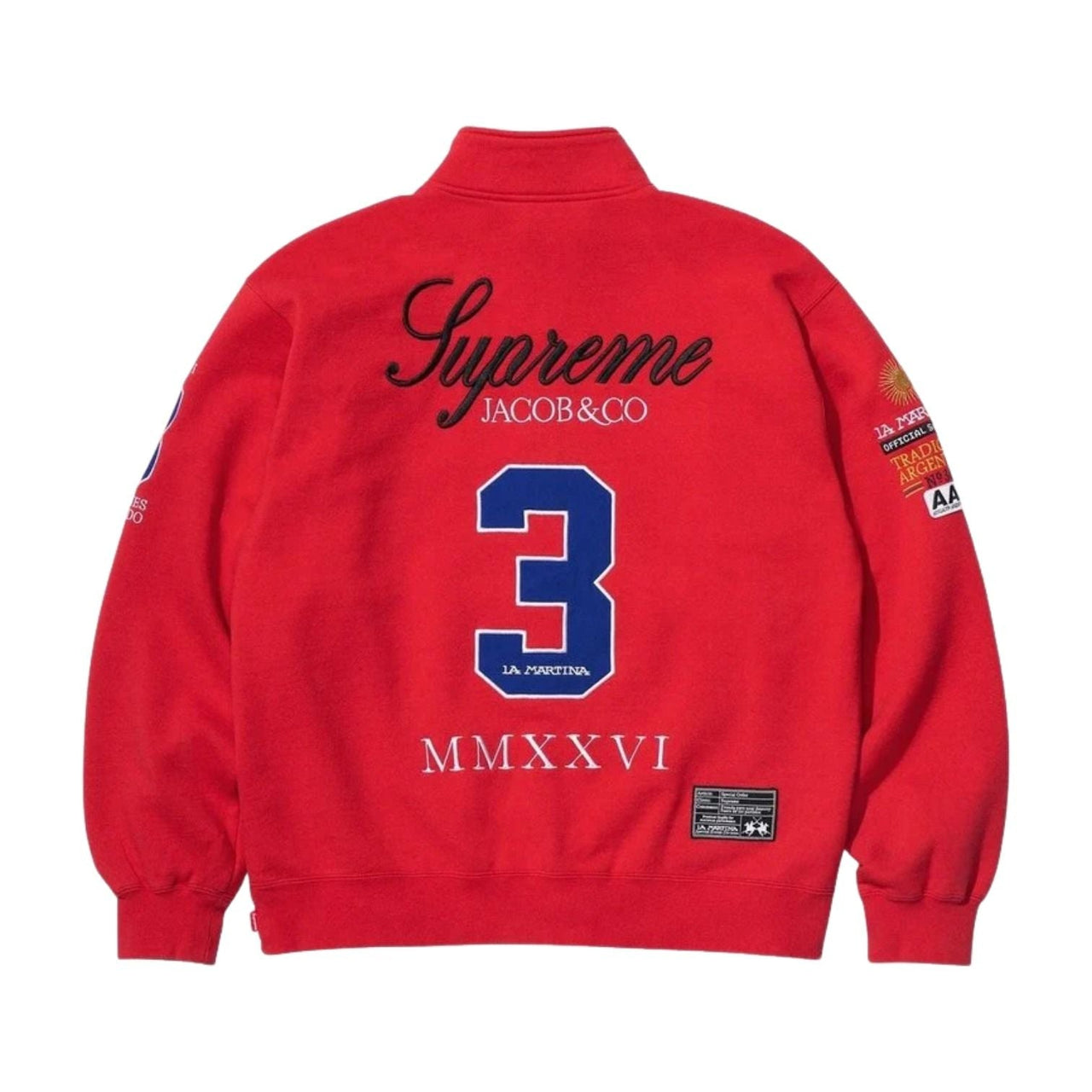 Supreme x La Martina SS26 Zip Up Sweatshirt 'Red' SUP-SS26-318-RED