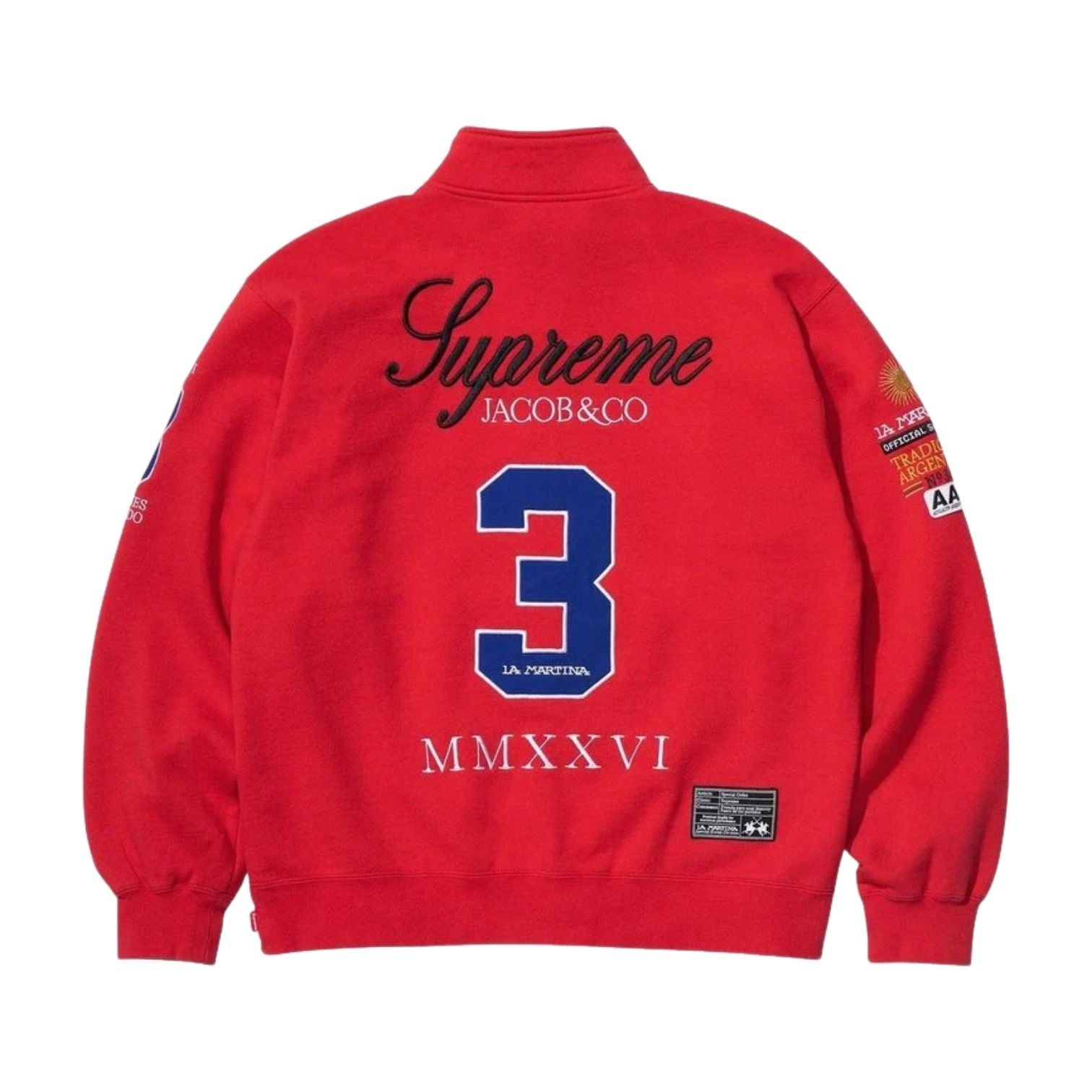Supreme x La Martina SS26 Zip Up Sweatshirt 'Red' SUP-SS26-318-RED