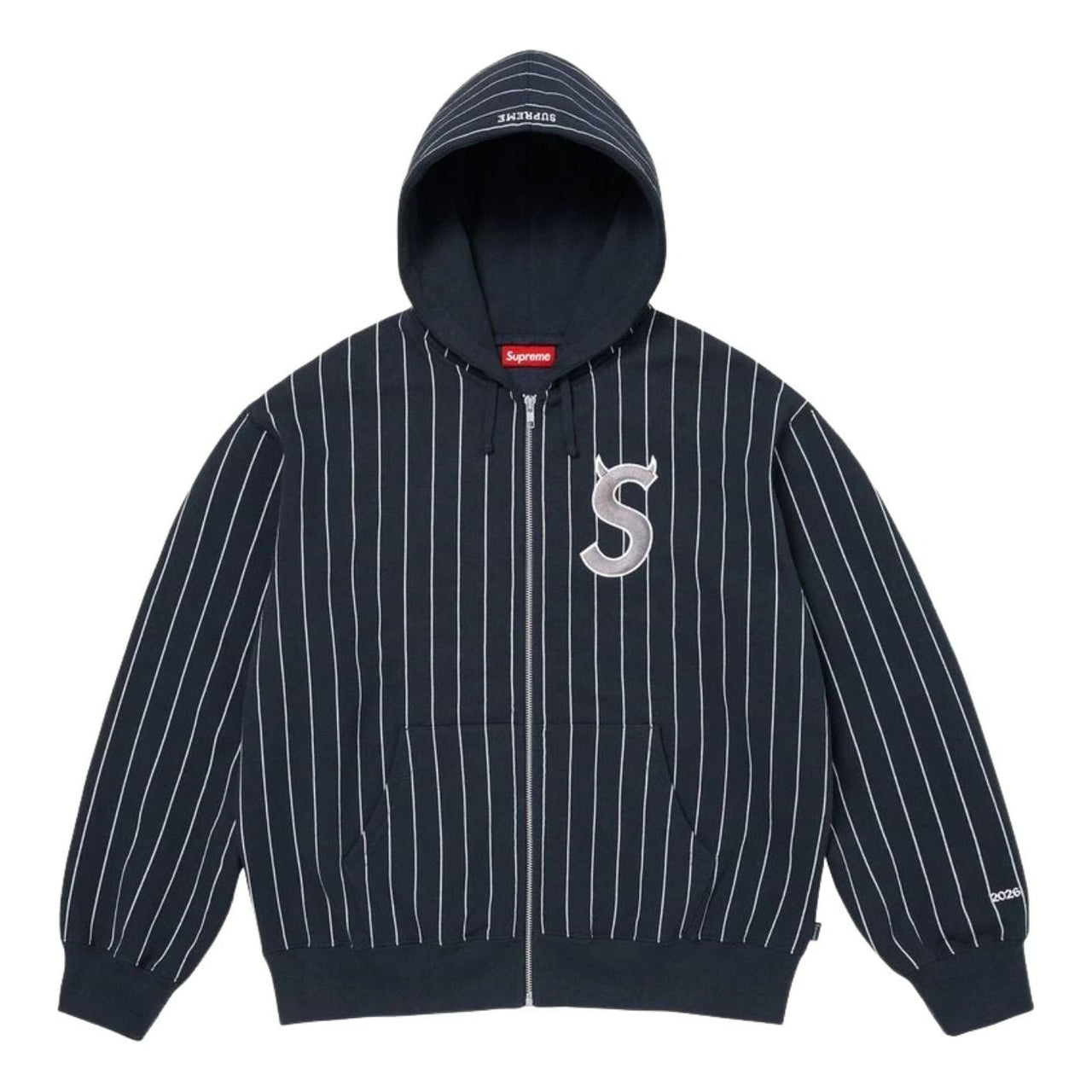 Supreme SS26 Devil S Logo Zip Up Hooded Sweatshirt 'Stripe' SUP-SS26-134-STRP