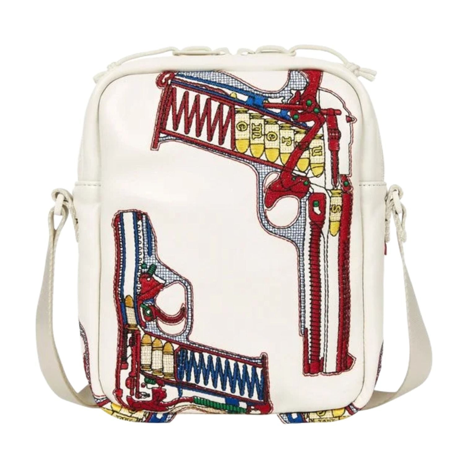 Supreme SS26 Guns Embroidered Leather Shoulder Bag 'White' SS26B33-WHITE