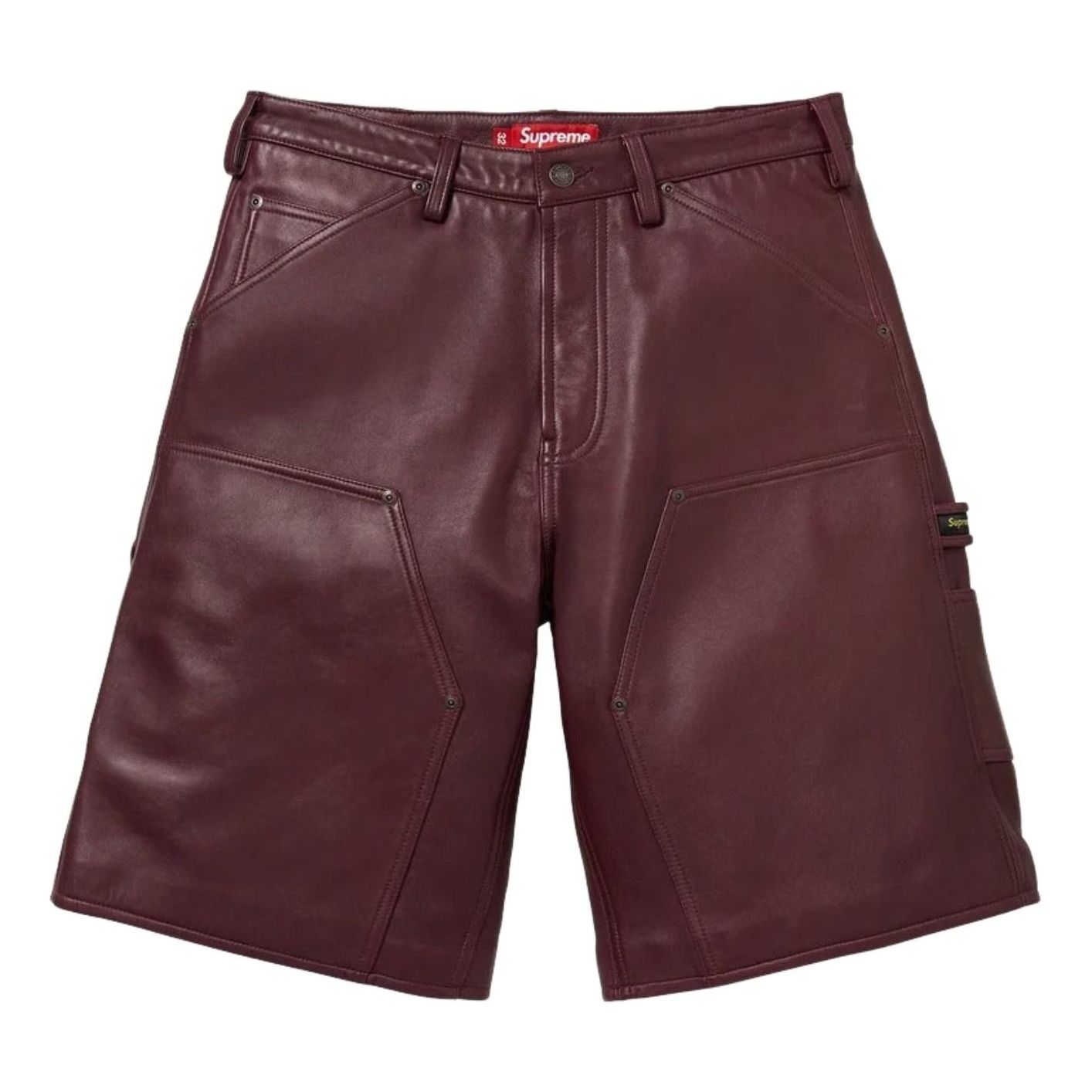 Supreme SS26 Leather Double Knee Painter Short 'Burgundy' SUP-SS26-206-BGD