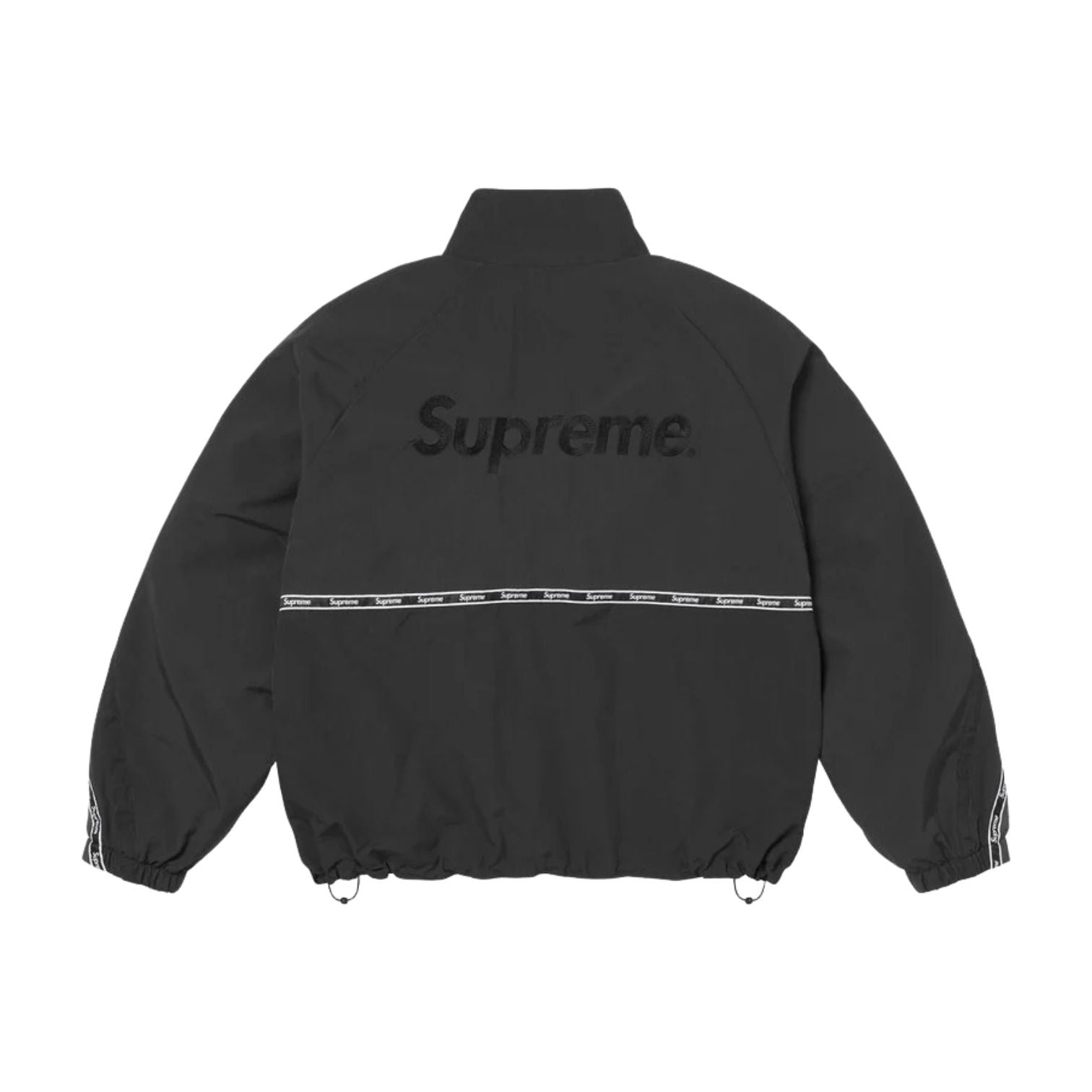 Supreme SS26 Logo Taping Track Jacket 'Black' SUP-SS26-263-BLK