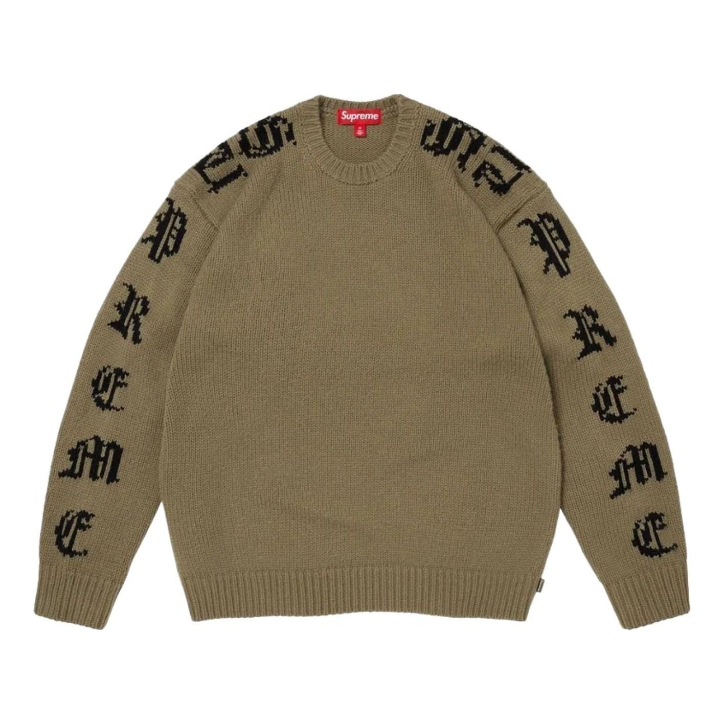 Supreme SS26 Old English Sleeves Sweater 'Olive' SUP-SS26-059-OLV