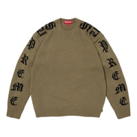 Supreme SS26 Old English Sleeves Sweater 'Olive' SUP-SS26-059-OLV